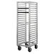 A Lakeside metal sheet pan rack with wheels.