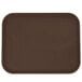 A brown rectangular Thunder Group non-skid serving tray.