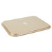 A brown rectangular fiberglass non-skid serving tray.