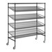 A black Regency wire shelving unit with three shelves.