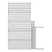 A white rectangular wire mesh panel with black lines.