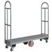 A Winholt heavy duty U-Boat utility cart with diamond steel deck and red polyurethane wheels.