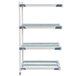 A white MetroMax i polymer shelving rack with four shelves.