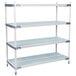 A MetroMax i polymer shelving unit with four shelves.