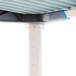 A close up of a MetroMax i white polymer shelf pole.