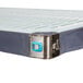 A MetroMax metal shelving kit with blue handles.