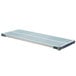 A white metal MetroMax shelving kit with blue accents.