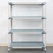 A white MetroMax metal shelving unit with four shelves.