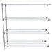 A Metro Super Erecta chrome wire shelving unit with four shelves.