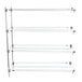 A chrome Metro Super Erecta wire shelving unit with four shelves.