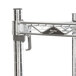 A Metro Super Erecta chrome wire shelf with brackets on it.