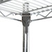 A Metro Super Erecta chrome wire shelf with metal rods.