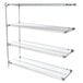 A Metro chrome wire shelving add on unit with three shelves.