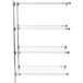 A chrome Metro Super Erecta wire shelving unit with four shelves.