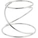 An Acopa stainless steel swirl metal display stand.