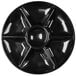 A Fineline black plastic round tray with seven compartments.