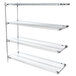 A Metro chrome wire add-on shelving unit with three shelves.