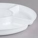 A Fineline white plastic tray with 5 compartments.