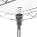 A close-up of a Metro Super Erecta wire shelf with a metal rod.