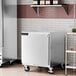 A silver Beverage-Air undercounter refrigerator in a kitchen.