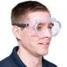 a person wearing a safety goggles