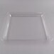 A clear Fineline square plastic catering tray with a clear plastic lid.