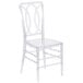 A Flash Furniture clear plastic Chiavari chair.