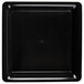 A black square Fineline Cater Tray with a small hole in the middle.