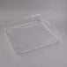 A clear plastic square dome lid for a Fineline square tray.