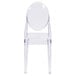 A Flash Furniture clear polycarbonate chair with an oval back.