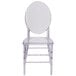 A Flash Furniture clear polycarbonate chair with an oval back.