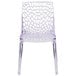 A Flash Furniture clear polycarbonate chair with a patterned design.