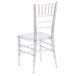 A Flash Furniture clear plastic Chiavari chair.