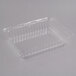 A clear plastic Fineline rectangular dome lid on a clear plastic container.