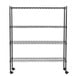 360 Office Furniture 18 inch x 48 inch Black Wire Shelving Unit with 74 inch Posts and Casters