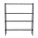 360 Office Furniture 14 inch x 48 inch Black Wire Shelving Unit with 54 inch Posts