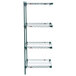 A Metroseal 3 wire shelving add on unit with four shelves.