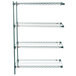 A Metro Super Erecta wire shelving add on unit with three shelves.