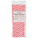 A package of red and white striped paper straws with a Creative Converting label.
