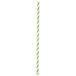 A package of 24 Creative Converting jumbo paper straws with green and white stripes.