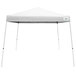 A white Caravan Canopy tent with slant legs.