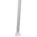 A white metal pole with a white handle.