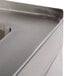 a close-up of a stainless steel sink