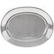 An oval stainless steel tray with a hammered texture.