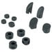 A set of black plastic AvaMix hole covers for ISB10 immersion blenders.