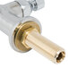 A T&S deck-mounted single hole faucet with a brass wrist handle.