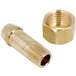 A brass T&S nut for a deck-mounted faucet.