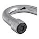 A silver T&S wall mounted faucet with nozzle.