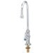 A chrome deck-mounted pantry faucet with a gooseneck spout and lever handle.