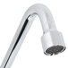 A T&S chrome wall mount faucet with lever handles.